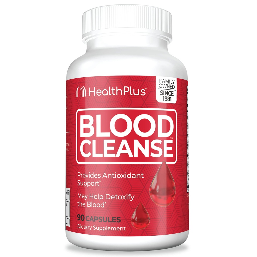 Health Plus Blood Cleanse - Kosttillskott - Glutenfri, naturliga växtbaserade ingredienser (90 kapslar, 45 portioner)