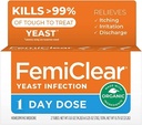 FemiClear 1-Day Dose Yeast Infection | Yeast Infection Relief | Homeopatisk lösning för kvinnlig hälsa | 0,25oz Yeast Infection Ointment, 1 Applikator och 0.5oz Skuld
