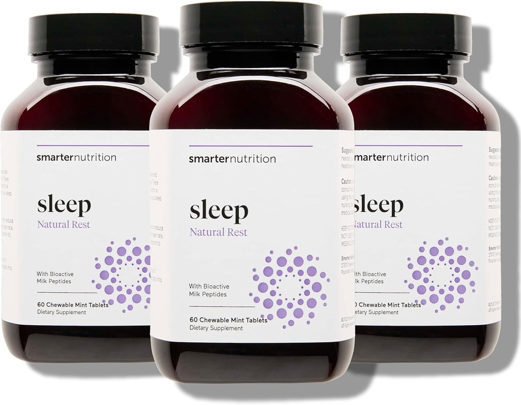 Smartare Nutrition Smarter Sleep Melatonin Upplösbara tabletter 4,5 mg + Naturligt kliniskt bevisat Lactium® för Sleep & Stress Support - Mint Flavor Melatonin tabletter - Non-GMO-180 Count[90-Day Supply]