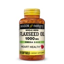 MASON NATURAL Flaxseed Oil 1000mg - Omega 3-6-9 Softgels för hjärthälsa - Cold-Pressed Whole Herb Supplement - Gluten-Free, Non-GMO, 100 Softgels
