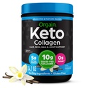 Orgain Keto Collagen Protein Powder, Vanilla - 10g Grass Fed Hydrolyzed Collagen Peptides för kvinnor och män, typ I & III, 5g MCT Oil - Hår, hud, nagel och gemensamt stöd, icke-GMO, Gluten Free - 0.88lb