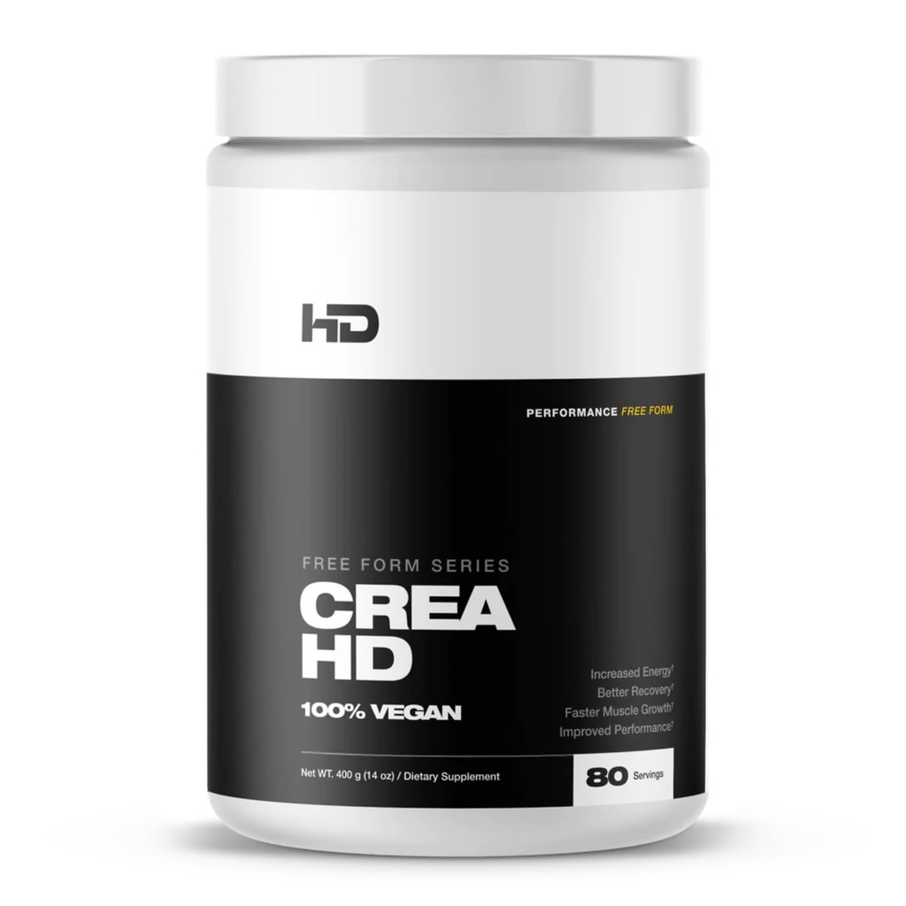 HD MUSCLE CreaHD Creapure | 100% Vegan Creatine Monohydrate Supplement | för förbättrad energi, återhämtning, muskeltillväxt och prestanda | 80 portioner