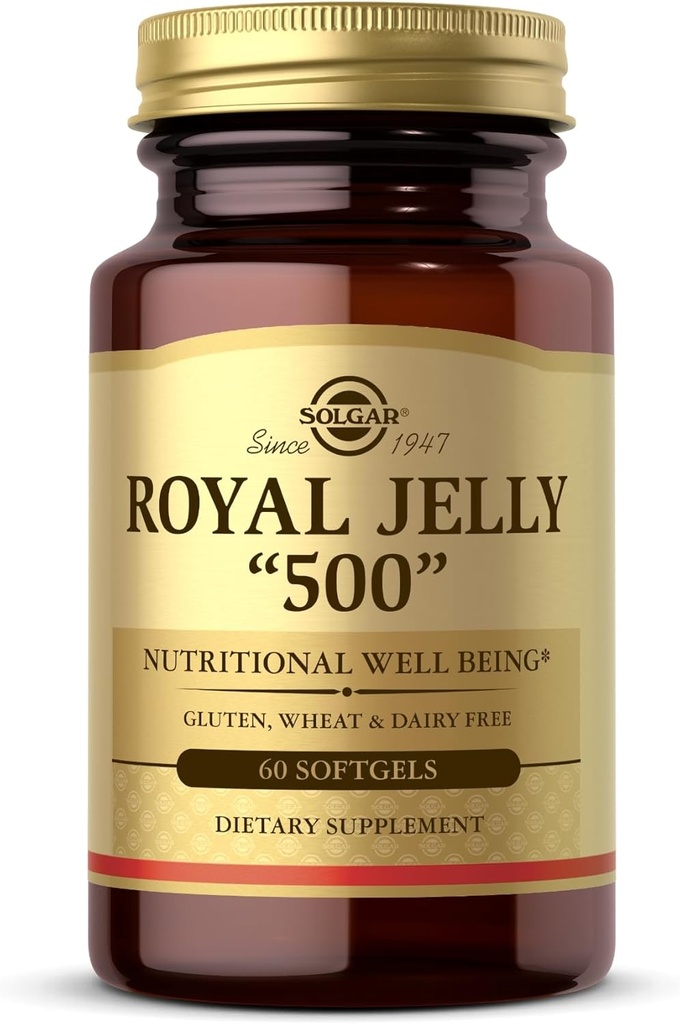 Solgar Royal Jelly "500" - 60 Softgels - Gluten Free, Dairy Free - 60 portioner