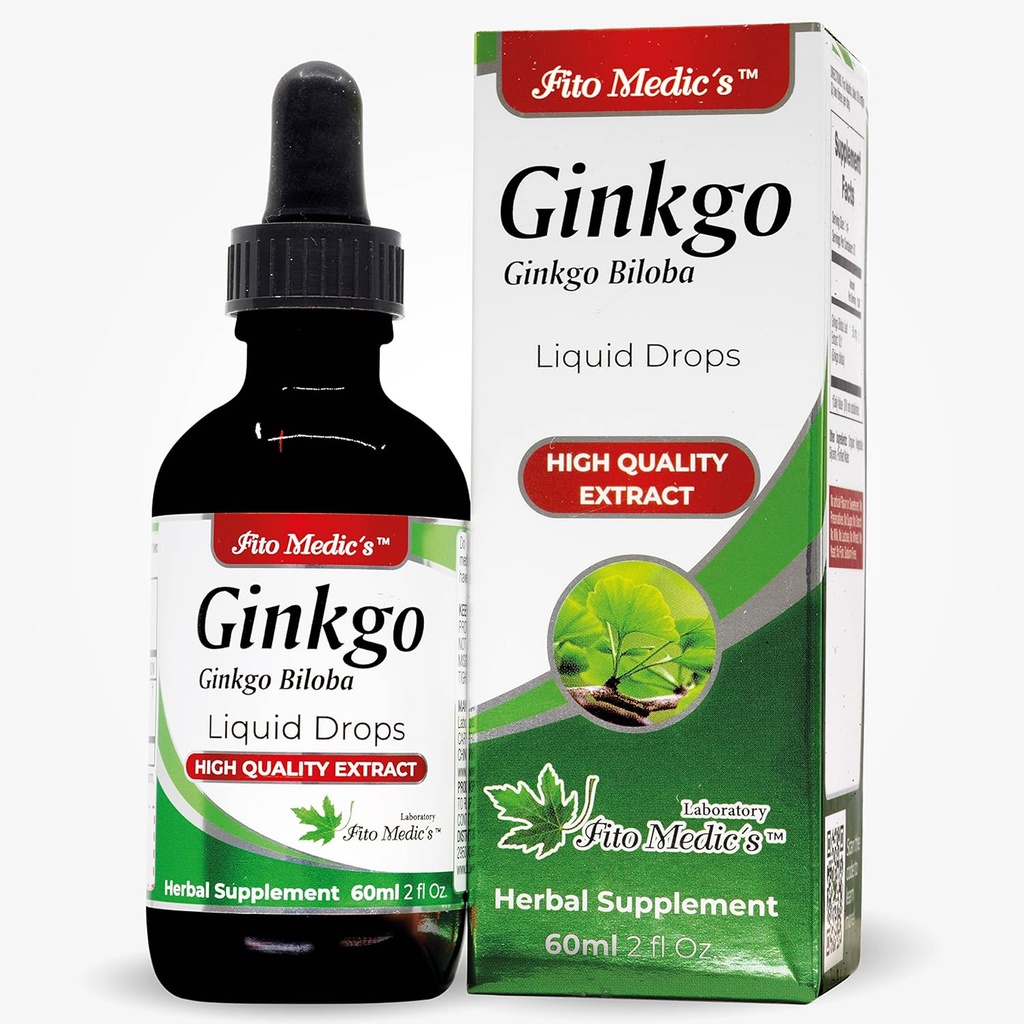 FITO MEDIC'S Lab - Ginkgo biloba, för minne och koncentration, Pure -Ginkgo biloba Extract -Ultra hög Absorption, alkoholfri.