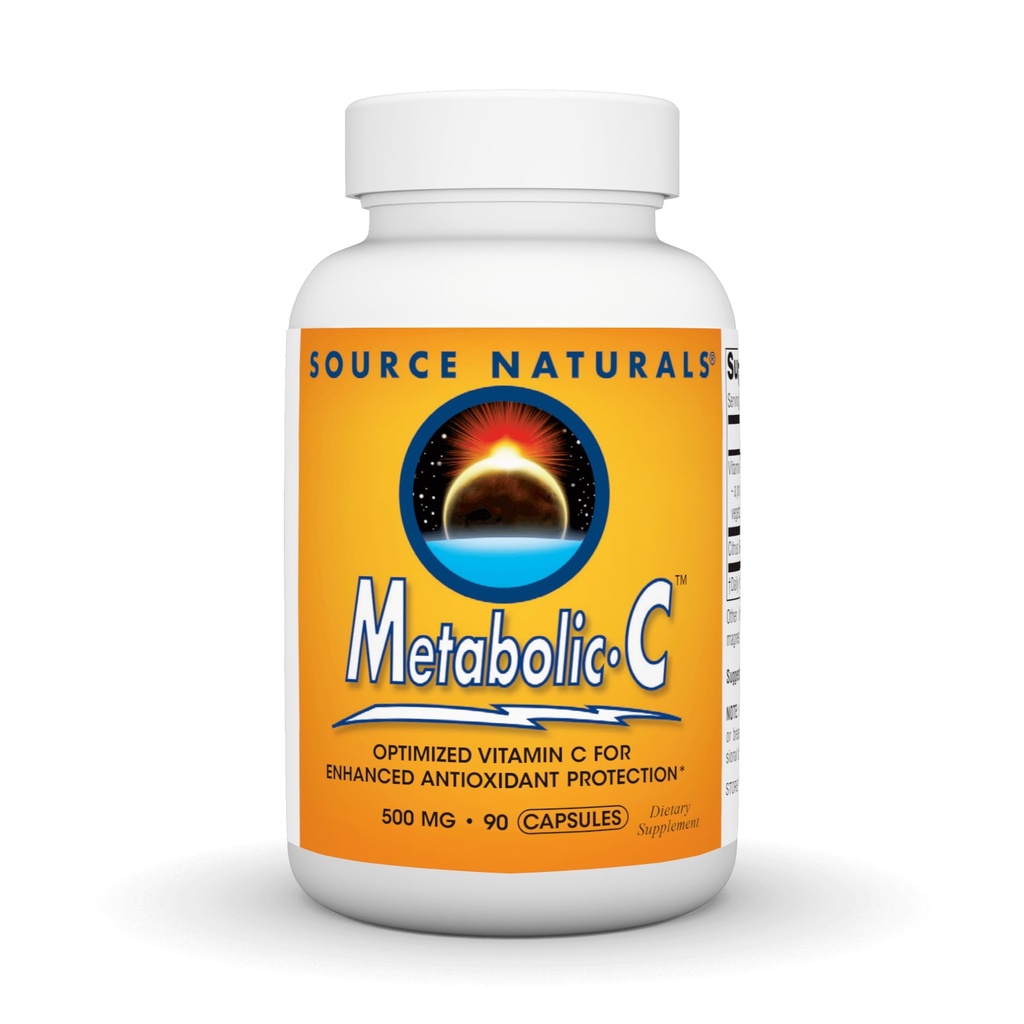 Källa Naturals Metabolic C, Optimerad vitamin C för förbättrad antioxidantskydd *, 500 mg - 90 kapslar