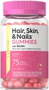 Carlyle Hair Skin och Nails Vitamins | 75 Gummies | med Biotin och Collagen | Gummy Supplement för kvinnor | Strawberry Flavor | Non-GMO, Gluten Free