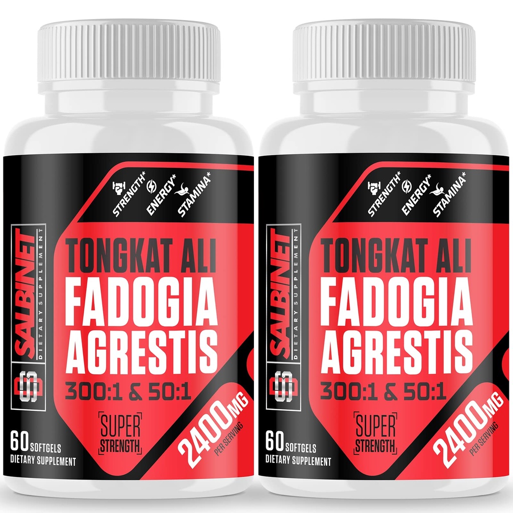 2400mg Fadogia Agrestis Tongkat Ali Supplements - Tredje part testade - 1400mg Fadogia Agrestis & 1000mg Tongkat Ali, Maximum Strength, Muscle Mass & Athletic Performance, 2 Packs