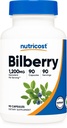 Nutricost Bilberry Capsules 1200mg Equivalent (90 vegetariska kapslar) - Gluten fri och icke-GMO