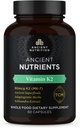 Ancient Nutrition Vitamin K2 Supplement, K2-90mcg K2, Adaptogenic Herbs, Enzyme Activated, stöder kardiovaskulär funktion, Paleo & Keto Friendly, 60 kapslar