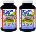 Yerba Prima Psyllium Husks Veg Caps - 180 greve (2 Pack) (625mg) - Vegan, icke-GMO, Gluten Free, Colon Cleanser, Daily Fiber Supplement för Gut Health & Regularity