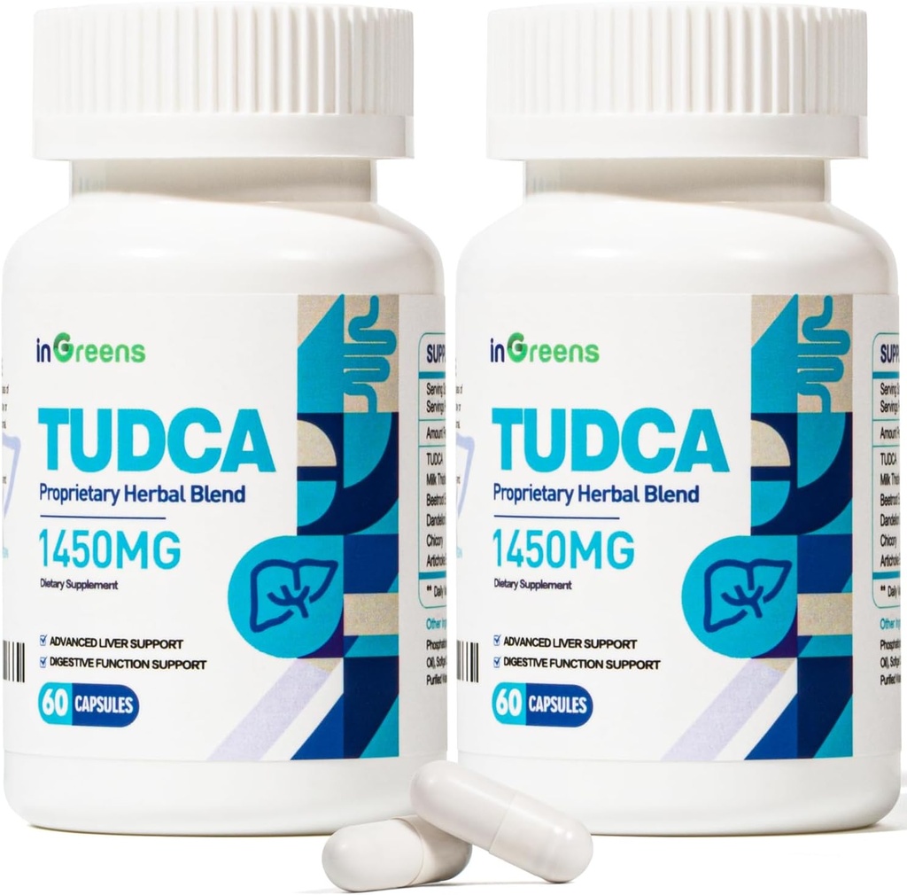 1450MG TUDCA Lever Supplement, Bile Salts Liver Support Supplement Complex, Liver Health for Liver Kidney Cleanse Detox och Repair, 60 kapslar