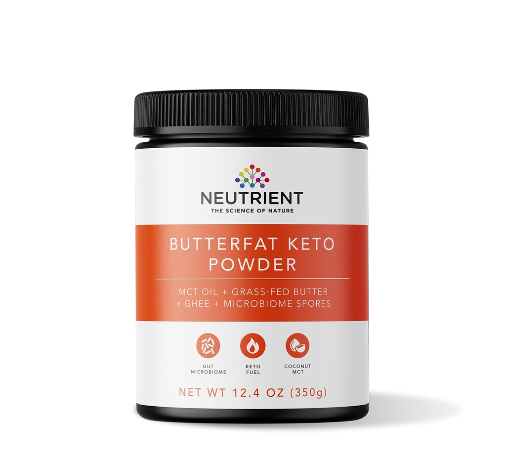 Neutrient Keto MCT Oil Powder | med Coconut Sourced MCT Oil & Ghee med Grass Fed Butter | Utsökt Morning Keto Coffee Creamer för Ketosis Support | Bränsle för Body & Brain