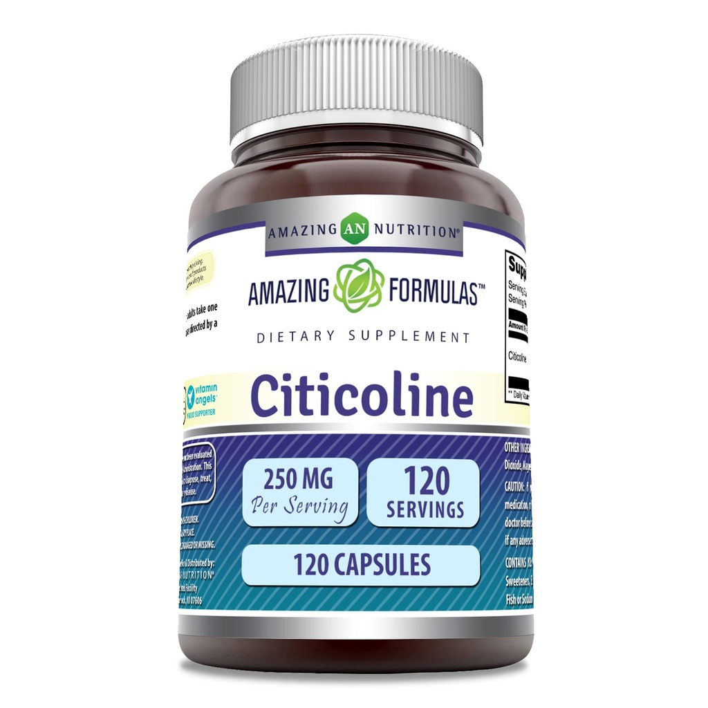 Fantastiska formler Citicoline 250 mg | Capsules Supplement | Non-GMO | Gluten Free | Made in USA (120 greve)