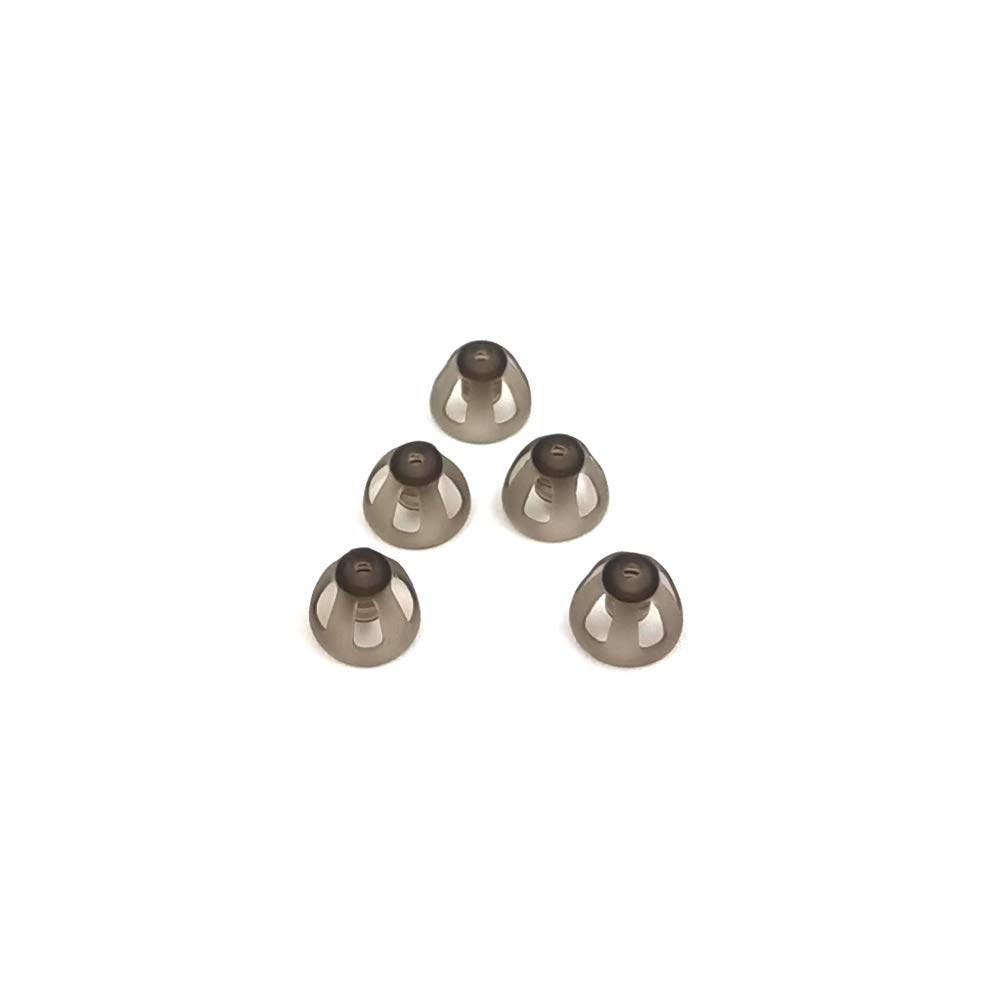 Hörapparat Domes Smoky Gray Tips Ear Pieces Bekväm för Open Fit BTE Sound Amplifier PSAP Kit Invisible 8mm (M * 5)