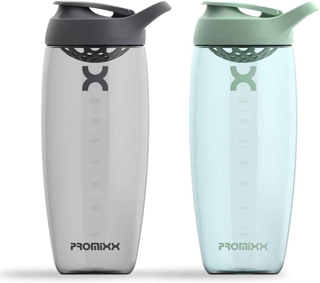 Promixx Pursuit Protein Shaker Bottle (32 oz) - Silent No-Ball Mixer, Leak-Proof Lid, BPA / BPS & Phthalate-Free ECOZEN - Easy-Clean Shaker Cup för Protein Shakes, Pre & Post-Workout Smoothies