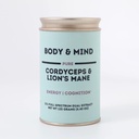 Body & Mind - Pure Organic Lion's Mane & Cordyceps Mushrooms 12:1 Dual Extract - Fokus, kognition, energi, uthållighet - 100% fruktande kroppar - Lägg till vatten / ta / kafé / smoothies - 125 Grams