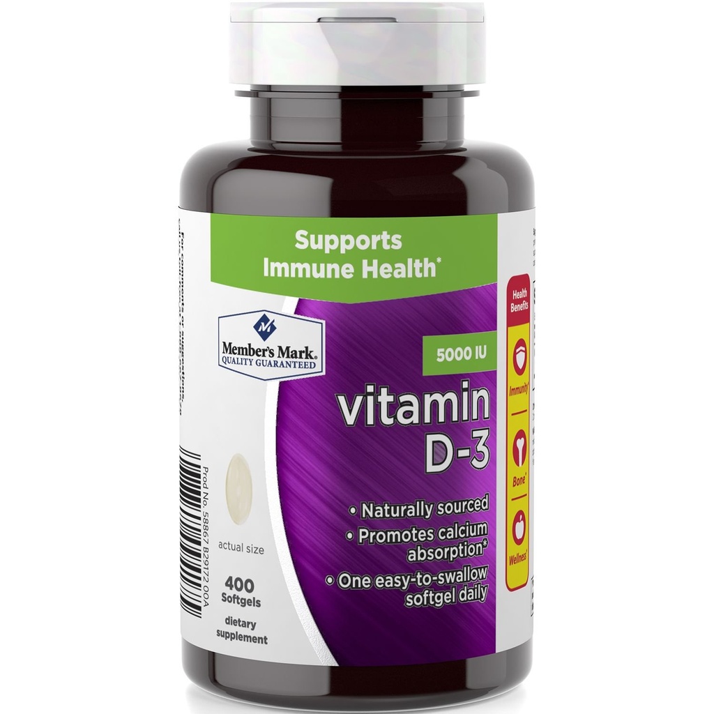 Medlemmens Mark Vitamin D-3 5000 IE Dietary Supplement (400 Count)