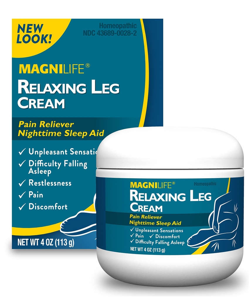 MagniLife Relaxing Leg Cream, Restless Legs, Deep Penetrating Topical för smärta, naturligtvis lugna kramper, obehag och kasta med lavendel och magnesium - 4oz