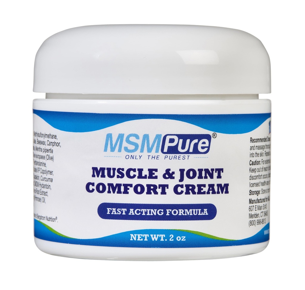 KALA HEALTH MSMPure Maximum Strength MSM Cream - 2 oz, Fast-Absorbing, Non-Staining Formel för komfort och flexibilitet - USA-Made MSM