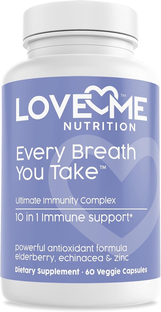Immunstödstillägg - Naturliga ingredienser för immunsystemstöd (60 kapslar) - Immune Booster Innehåller Elderberry, vitamin C & E, Zink och Echinacea för vuxna