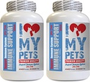I LOVE MY PETS LLC Dog Immune Treats - PET Immune Support - Dogs and Cats - Booster - Healthy - ashwagandha for Dogs - 120 Treats (2 Bottles)