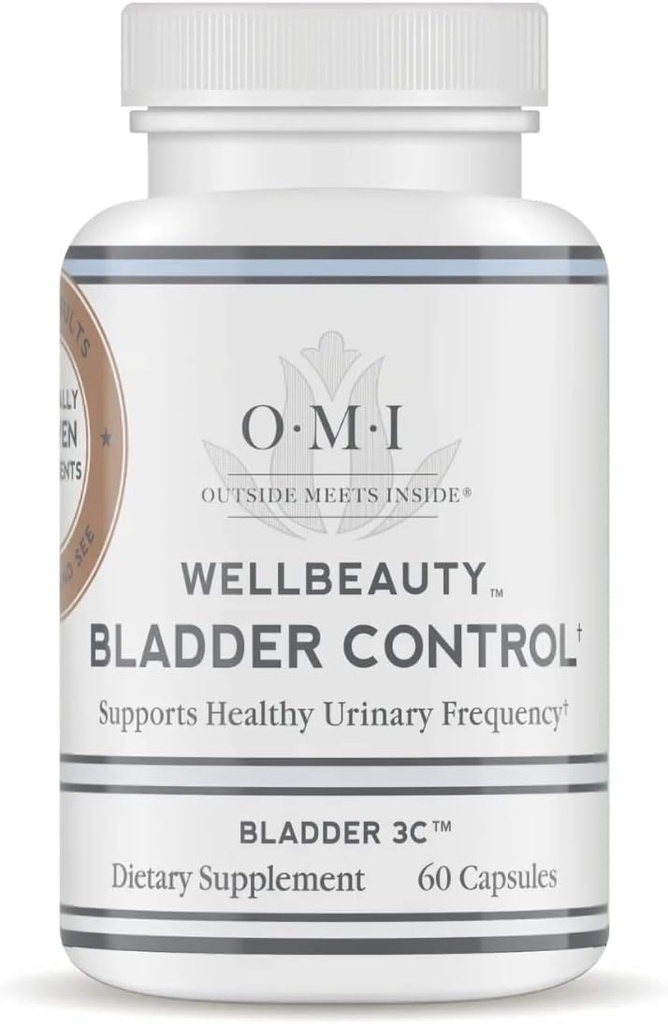 OMI WellBeauty Bladder Control, kliniskt bevisad för att stödja urinfrekvens, minska badrumsbesök, 60 Veggie kapslar