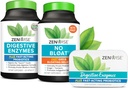 Zenwise Health Bliss Bundle Digestive Enzymes + No Bloat + Free Travel Tin - pre och Post Meal Digestive Routine med enzymer och probiotika för Digestion