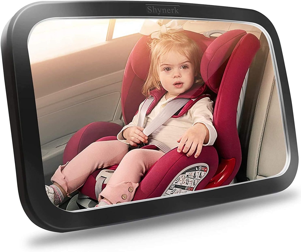 Shynerk Baby Car Mirror, Safety Car Seat Mirror för bakåtvänd spädbarn med bred Crystal Clear View, Shatterproof, 360° Rotation, Crash Tested och Certified