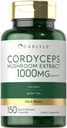 Carlyle Cordyceps Mushroom Capsules 1000mg | 150 greve | CS-4 Strain Mushroom Extract | Non-GMO och Gluten Free