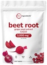 Beet Root 3.000mg med Grape Seed Extract & CoQ10, 400 tabletter | 200 portioner | Super Beets Supplements från Fresh Beetroot Extract för kväveoxid, blodtryck och hjärthälsostöd