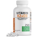 Bronson Vitamin K2 (MK7) med D3 Supplement Non-GMO Formel 5000 IE Vitamin D3 & 90 mcg K2 MK-7 Lätt att Svälja D & K Complex, 250 kapslar