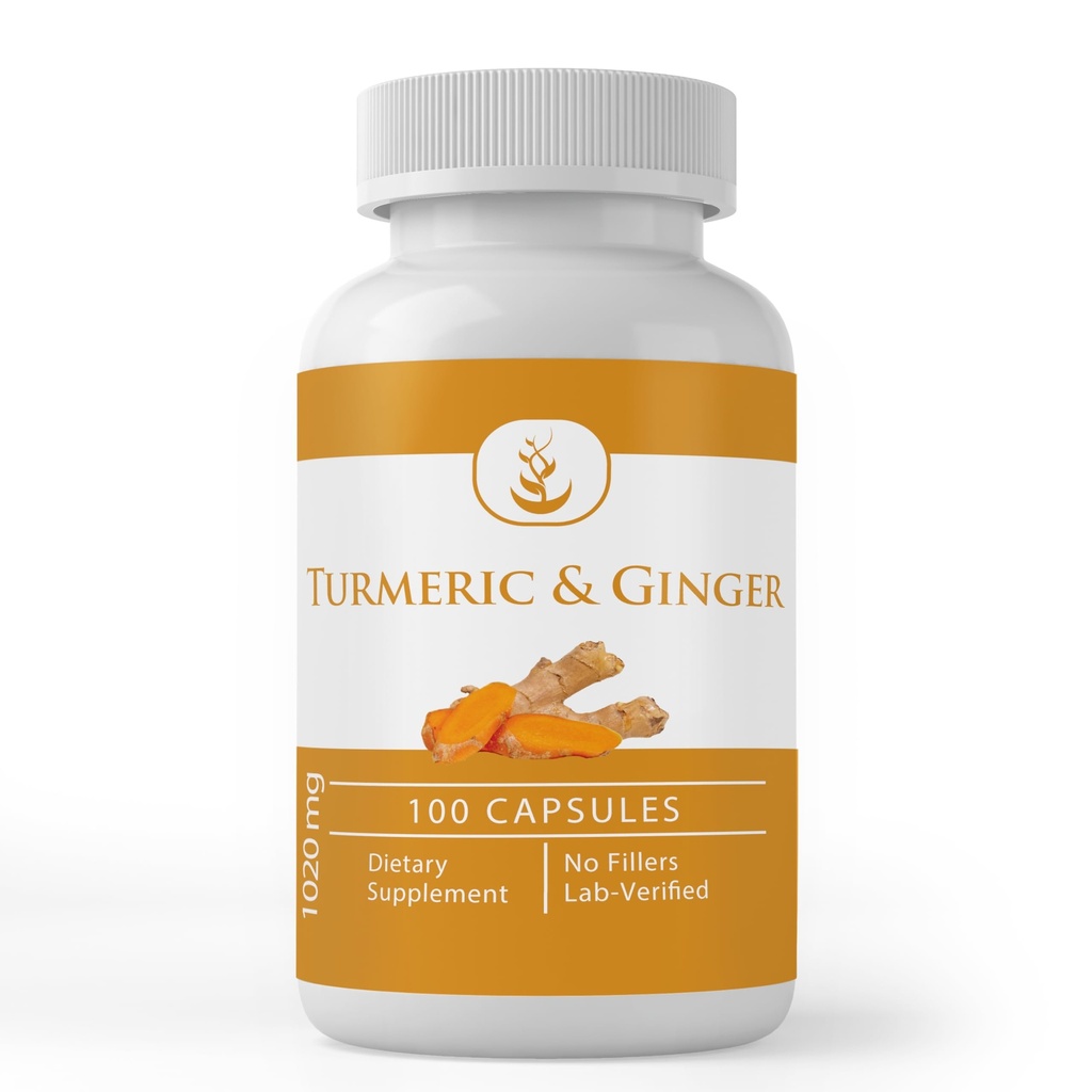 Pure Original Ingredients Turmeric Curcumin & Ginger, (100 Capsules) Always Pure, No Additives Or Fillers, Lab Verified (100 Capsules)