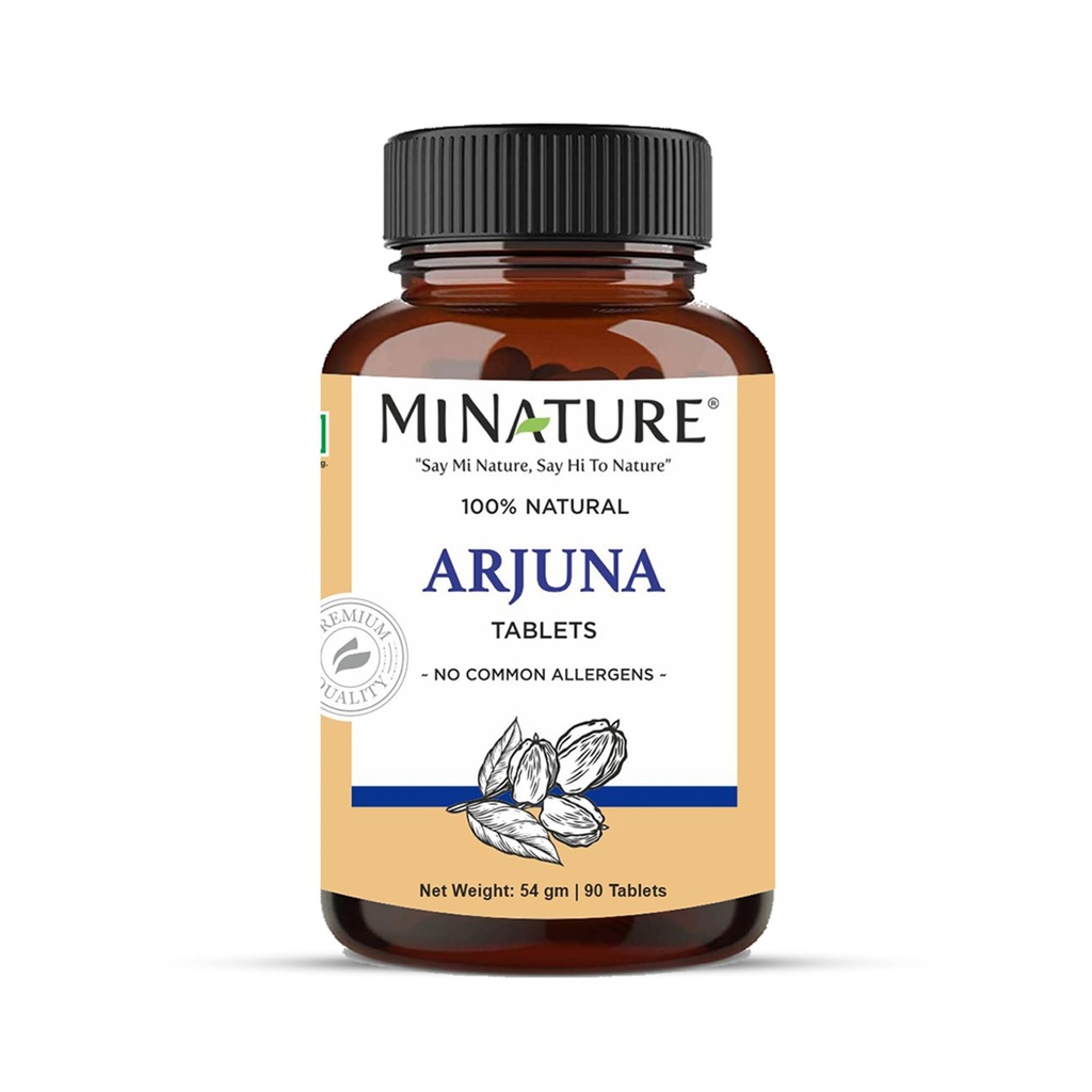 Arjuna tabletter av mi Nature -90 tabletter, 1000mg | 45 Day Supply | 100% Natural Arjuna Tablet | Arjun bark | Saraca Indica | från Indien