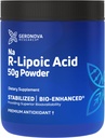 Geronova Research Bio-Enhanced Na R-Lipoic Acid Powder, 50g - 4 månaders leverans - Stabiliserad R Alpha Lipoic Acid Powder för flexibel dosering - Enkel blandning och förbättrad Absorption Nerve Support Supplement