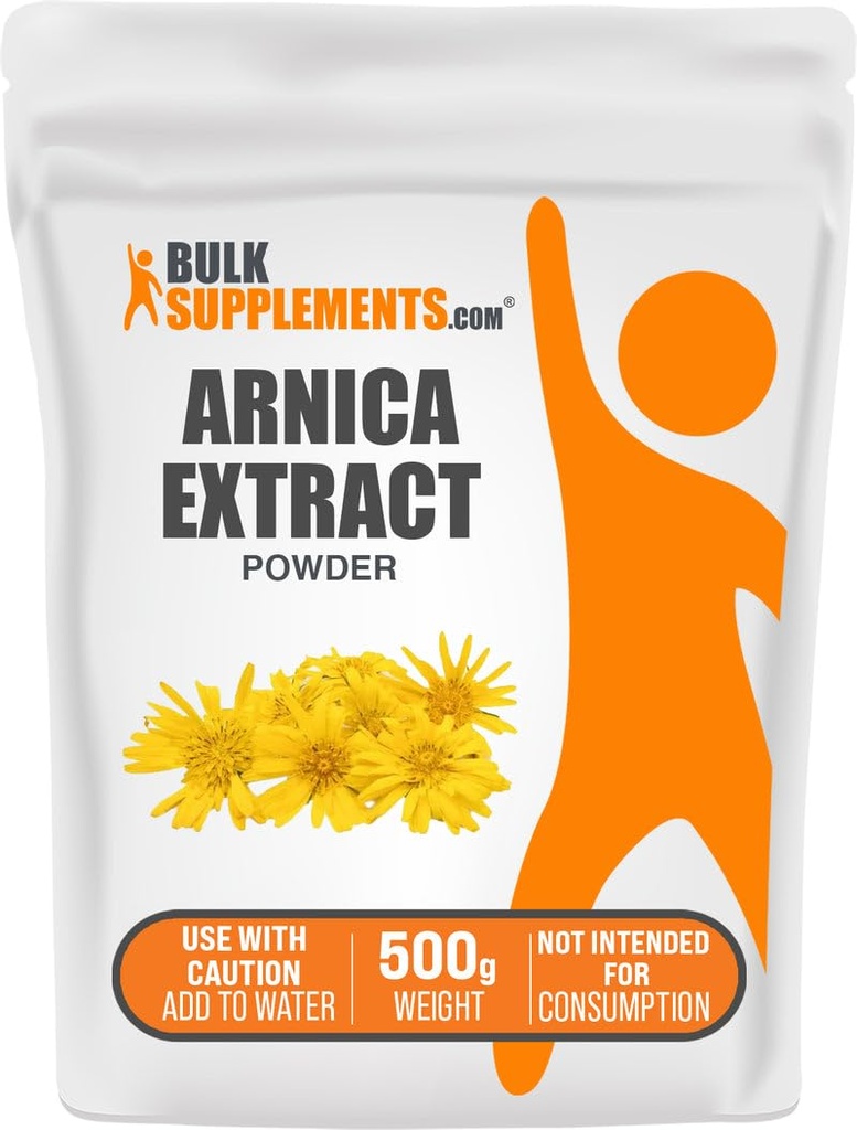 BulkSupplements.com Arnica Extract Powder - Herbal Supplement, från Dried Arnica Flowers, Servings Vary Per Use, 500g (1.1 lbs) (Pack of 1)