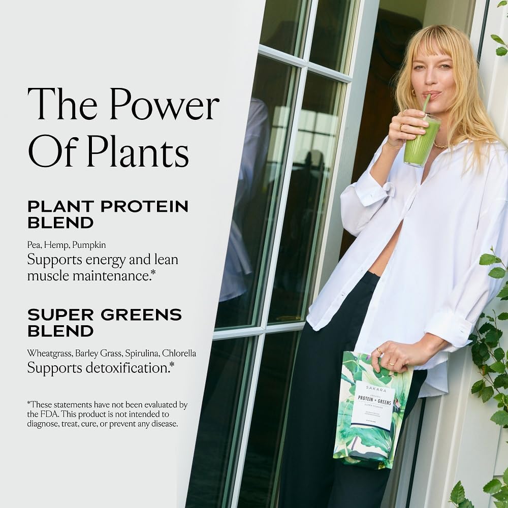 SAKARA Super Powder Bundle - Protein + Greens Organic Protein Powder, Metabolism Super Powder och Prebiotic Fiber Powder