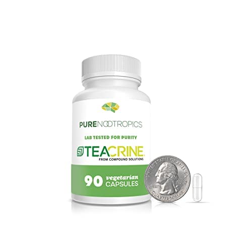Rena Nootropics Theacrine (TeaCrine) 100 mg Veg Capsules | 90 greve | Non Habit Forming Energy Supplement | Koffein Alternativ | Mental, Fysisk, Motivation och Focus Enhancer Pills