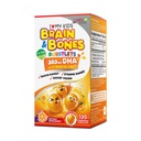 LABO Nutrition I My Kids Brain & Bones Chewable Burstlet, Gluten Free, för starkare ben och beteendehantering, 76% Ultra-Concentrated rTG Form Omega 3 DHA Fish Oil, Vitamin D3 & K2, Orange