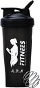 H.R.N 20 Ounce Protein Shaker Bottle för kvinnor, Protein Shaker Bottle, Shaker Bottle Perfect för Pre och Post Workout, Shaker Cup för proteindryck, Cocktail Shaker Cup | [BLACK].