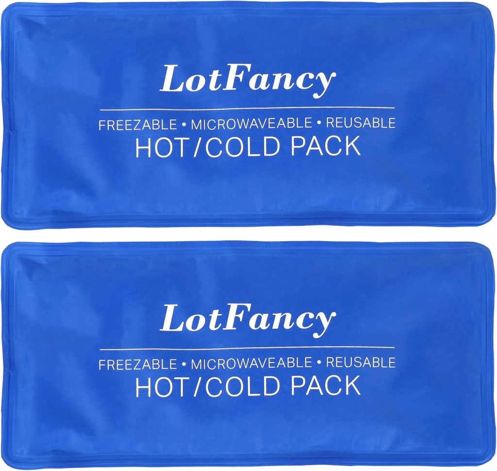 LotFancy Ice Pack för skador, paket av 2, FSA HSA Berättigade, återanvändbar varmt kallt paket för terapi, kylning eller uppvärmning Pad för första hjälpen, Back Shoulder Neck Head Feet Pain Relief, 11 x 5 Inches
