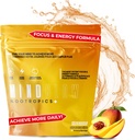 Nootropic Brain Supplement för energi, fokus och humör med koffein, L-Tyrosin, Teacrine & Alpha GPC - för spelare, gymentusiaster, studenter och entreprenörer - 30 portioner (Peach Mango)