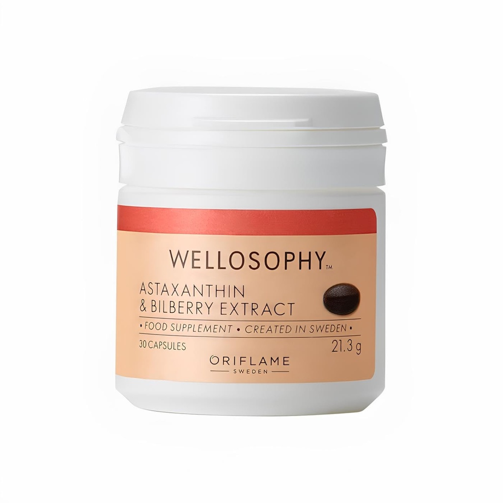 WELLOSOPHY-wellness av oriflame Astaxanthin & Bilberry Extract 30 kapslar