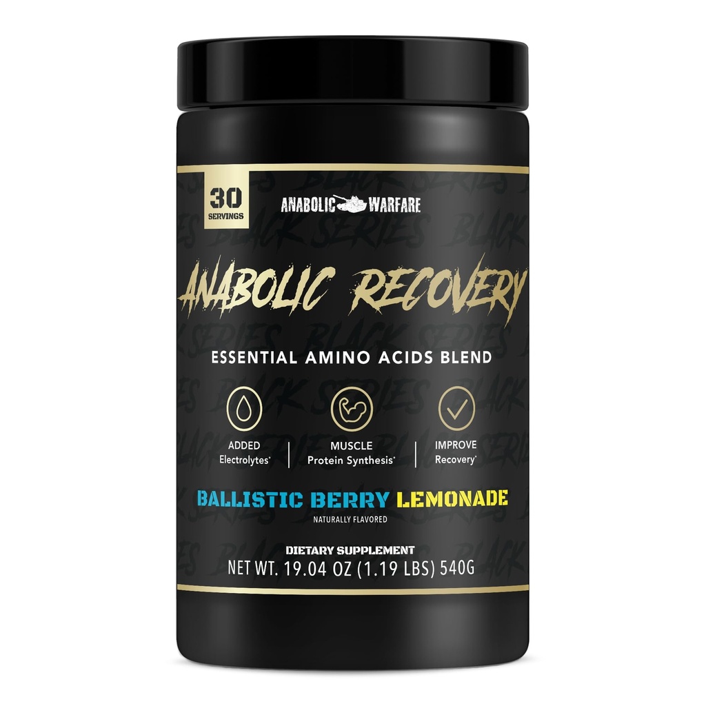 Anabola återhämtning, viktiga aminosyror, Post Workout Recovery, Premium Hydration, Build Muscle * (BlackBerry Lemonade, 30 portioner)