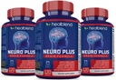 Neuro Plus Brain & Focus Formel - Brain Booster Supplement, stöder mental klarhet och fokus - Förbättrar koncentration och mental energi - 120 kapslar (3 Pack)