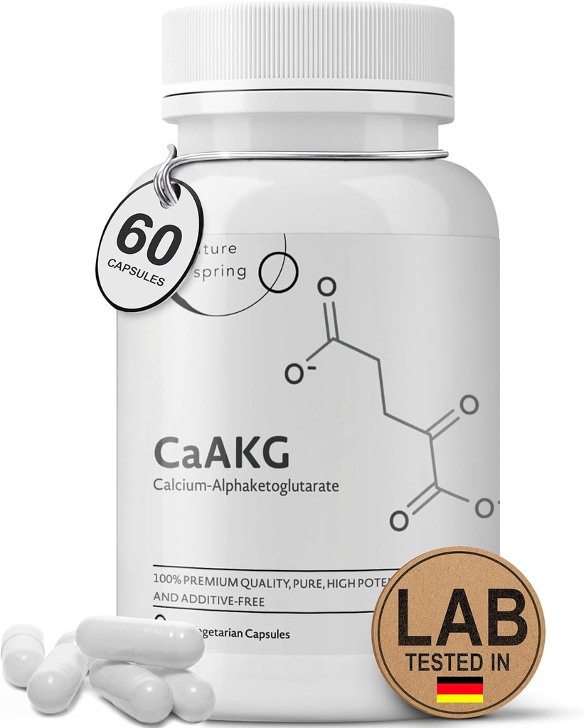 CaAKG Supplement (Alpha Ketoglutarate) (1 000 mg per 2 kapsel servering, 60 kapslar). Stöder cellulär energi