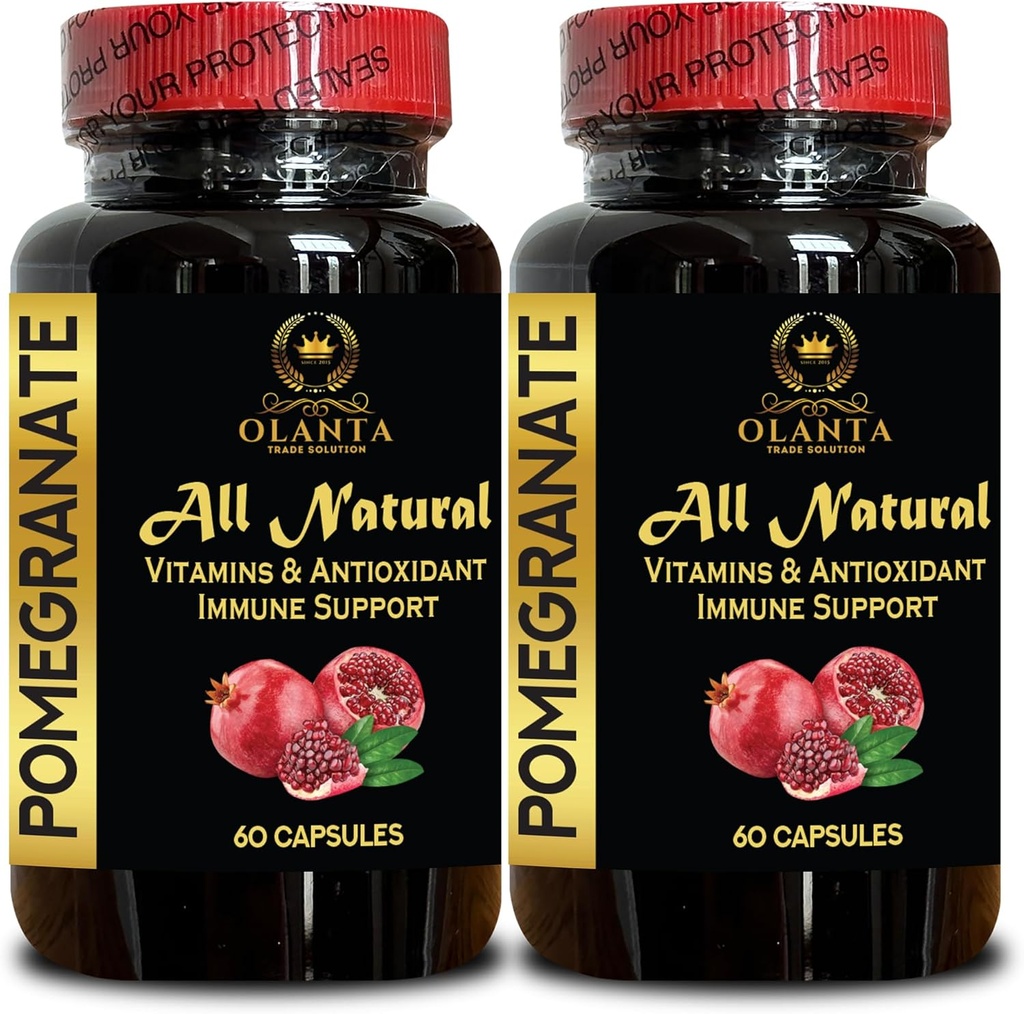 Granatäpple extrakt - Granatäpple extrakt polyfenoler tillskott, antioxidantstöd, naturliga granatäpplepiller, granatäpple polyfenoler, Ultra hög absorption - 2 flaskor 120 kapslar