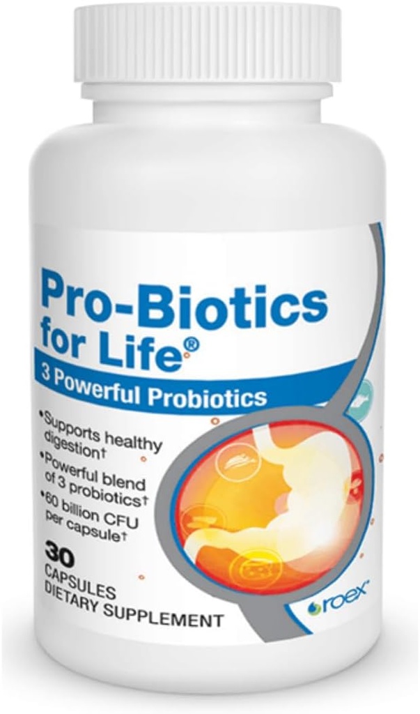 Roex Vitaminer | Probiotika för livet | Gut Health | Digestion Support |Vegetable Capsules | 30 Count