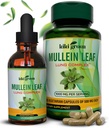 KIKI Green Mullein Capsules & Liquid Drops Bundle - Mullein Leaf Extract Supplements, 90 Capsules + 2 fl oz - för Respiratory & Immunity Support, Better Lung Function, Lung Cleanse & Relief