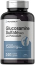 Horbäach Glukosamin Sulfat 1500mg | 240 Caplets | 2KCI med kalium | Icke-GMO och Gluten fri tillägg